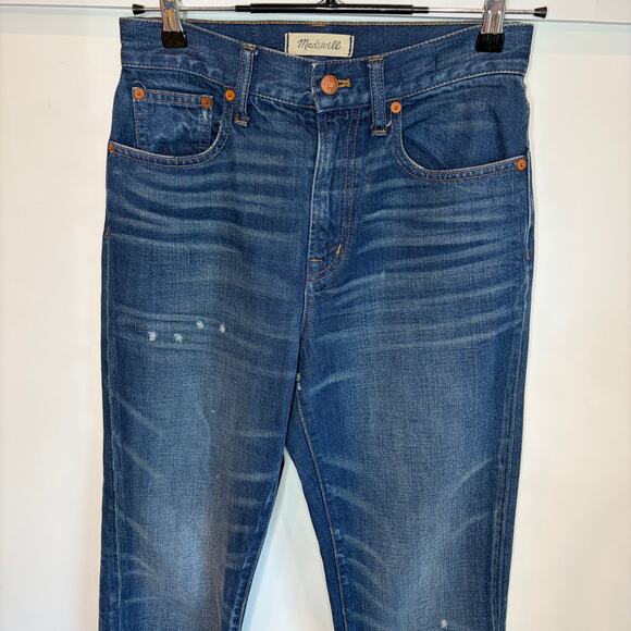 Madewell The Perfect Vintage Jean Sz 26 Straight Leg Raw Hem High Rise Ankle - Picture 2 of 7